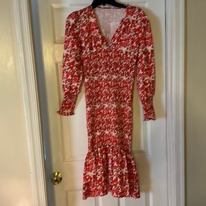 Smocked midi multicolor dress